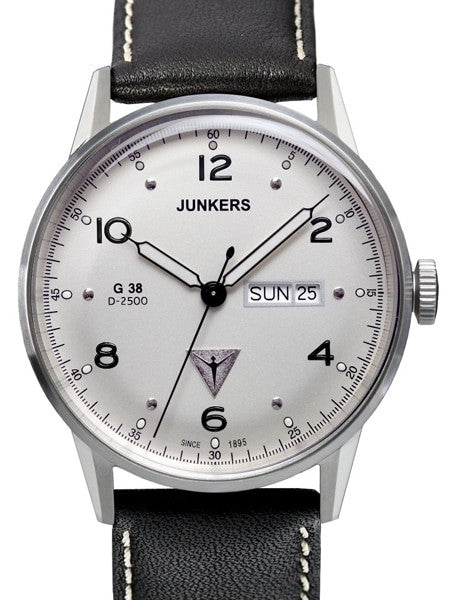 Junkers G38 Day and Date Quartz Watch with Silver Dial #6944-1