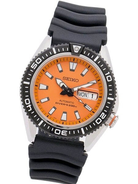 Seiko Stargate II Automatic Dive Watch with Orange Dial and Rubber Dive Strap #SRP497K1