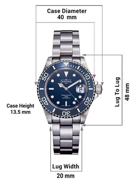 Davosa Ternos Swiss Automatic 200 Meter Dive Watch with Blue Dial #16155540