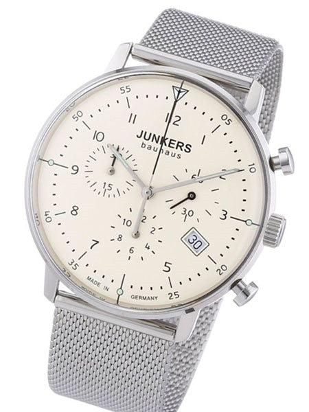 Junkers Bauhaus Quartz Chronograph Watch with Domed Hesalite Crystal #6086M-5