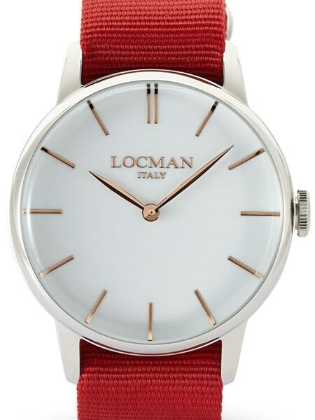 Locman 1960's Collection Sporty Quartz Dress Watch with 41mm Case #0251V08-00WHRGNR