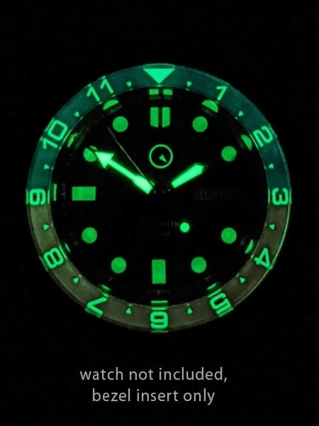 Dual-Time Blue-Red Luminous Sapphire Bezel Insert for Seiko SKX007, SKX009, SKX011 #C28