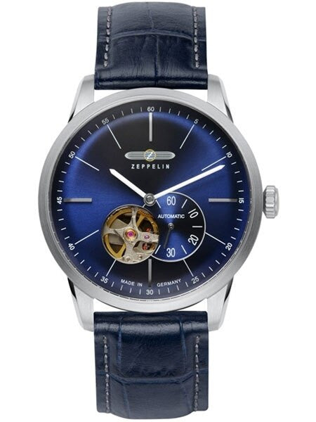 Graf Zeppelin Flatline Automatic Open-Heart Watch with Small Seconds #7364-3