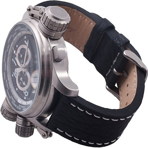 Aeromatic 1912 47mm Pilot Alarm Chronograph and World City Scale #A1328