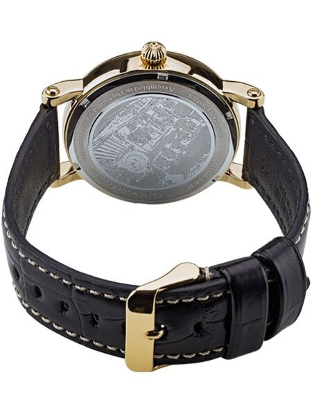 Brillier 43mm Americana Chapter 2 Railroad Swiss Quartz Watch with Calfskin Leather Strap #BR-08