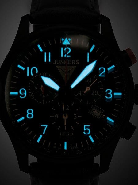 Junkers 150 Years Hugo Junkers Chronograph Alarm Watch with Bracelet #6684M-2