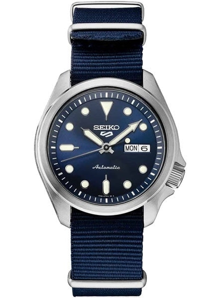 Seiko 5 Sports 24-Jewel Automatic Watch with Blue Dial and Band #SRPE63