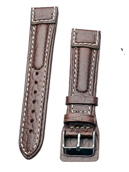 Chronissimo-Style Brown Leather Strap with Heavy Padding #DM-80