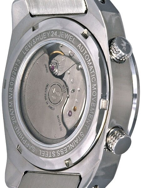 Lew and Huey 200 Meter Dual Crown Automatic Dive Watch with Strap and Bracelet #Acionna-BW