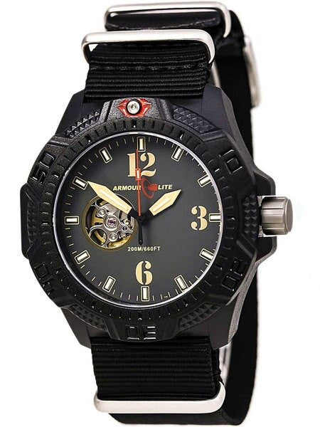 Armourlite Automatic Watch with Tritium Illumination, 47mm Polycarbonate Case and Military Strap #AL1201