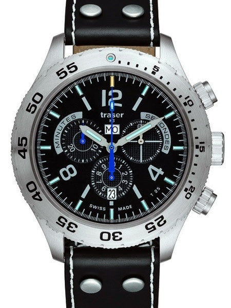 Traser Swiss Made Elegance Chronograph Watch with 46mm SS Case #105035