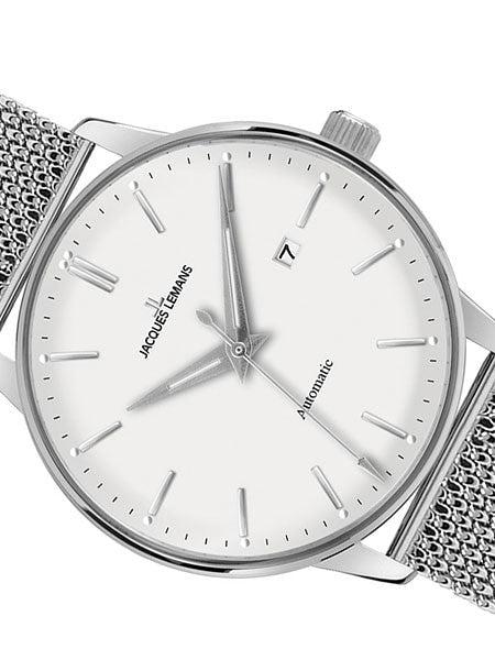 Jacques Lemans Nostalgie 42MM Automatic Dress Watch with Mesh Bracelet #N-206C
