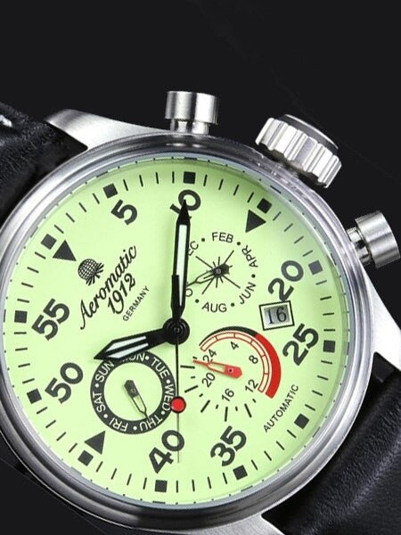 Aeromatic 1912 Calendar Watch with Luminous Dial #A1419 — Long