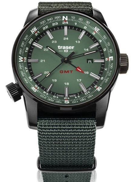 Traser P68 Pathfinder GMT Swiss Quartz Watch with Compass, AR Sapphire Crystal #109035