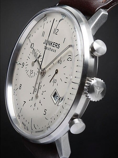 Junkers Bauhaus Quartz Chronograph Watch with Domed Hesalite Crystal #6086-5