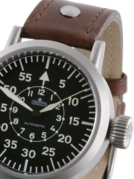 Aristo 3H58A Swiss Automatic Pilot's Watch w/Large Crown and a Sapphire Crystal