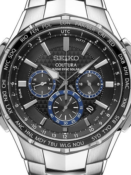Seiko Coutura Radio Sync, Solar Powered, Chronograph, World Time Watch with Sapphire Crystal #SSG009
