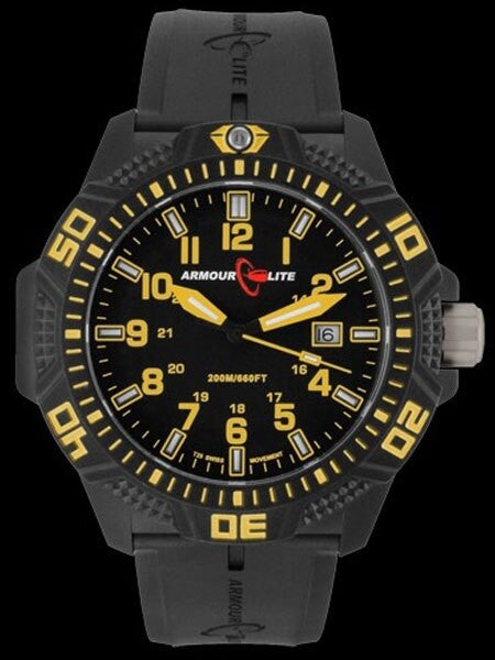 Armourlite Caliber Series Black Dial Watch with Tritium Illumination and Sapphire Crystal #AL614