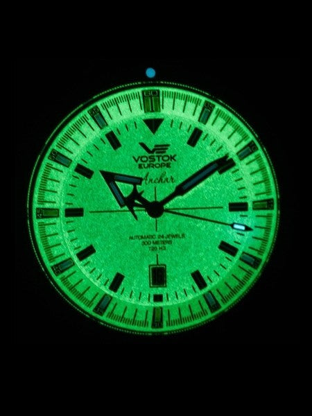Vostok-Europe Anchar Mens Automatic Dive Watch with Tritium Tube Illumination #5104245