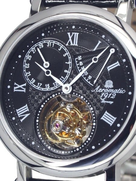 Aeromatic 1912 Flying Minute Tourbillon Hand Wind Watch with Power Reserve #A1278