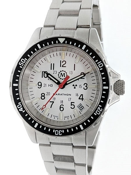 Marathon (Medium) Swiss Made, Arctic TSAR Quartz Military Divers Watch with Sapphire Crystal #WW194027Brace-NM-WD