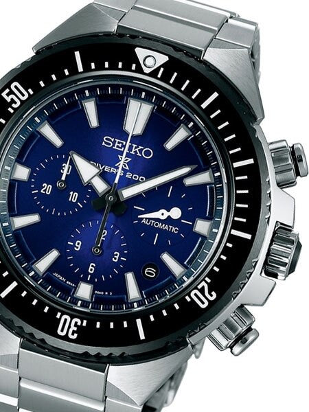 Seiko Prospex Trans Ocean Automatic Dive Chronograph with Blue Dial and Sapphire Crystal #SBEC003
