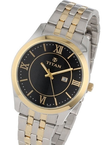Titan Two-tone Regalia Dress Watch with Precision Quartz Movement and Matching Bracelet #9382BM02