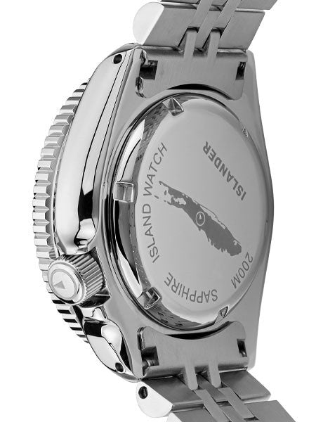 Islander Green Dial Automatic Dive Watch with Bracelet, Double-Domed AR Sapphire Crystal, and Embossed Ceramic Bezel Insert #ISL-44