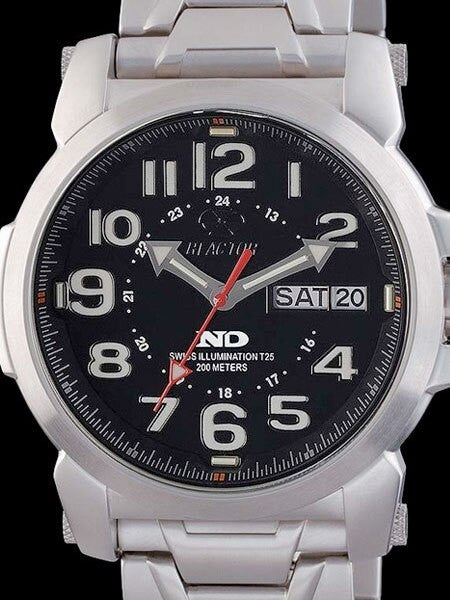 Reactor Atom Watch with Never Dark Illumination, Stainless Steel Case and Bracelet #68091