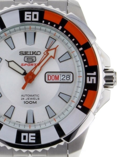 Seiko 44mm Sports 5, 24-Jewel Automatic Watch with Day and Date Window #SRP201