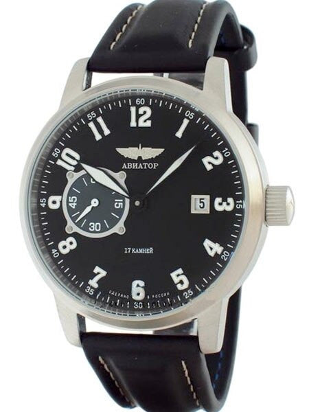 Aviator 45mm Mechanical, Hand Wind Watch with Easy to Read Black Dial 1