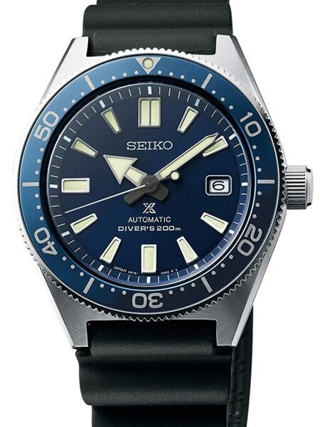 Seiko Prospex Automatic Dive Watch with Blue Dial and Soft Rubber Strap #SPB053J1