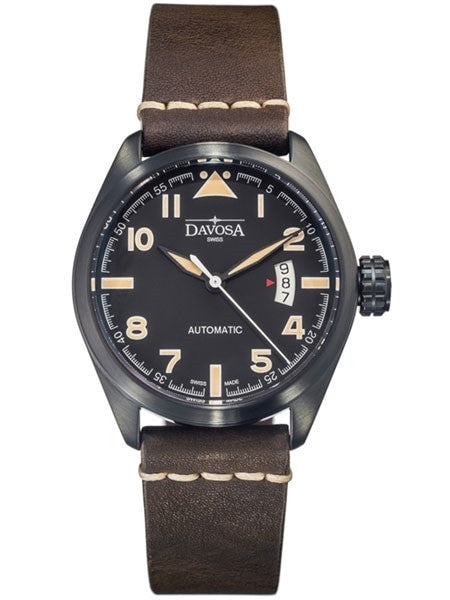 Davosa Military Swiss Automatic 200 Meter Pilot Watch with Black PVD Case #16151184