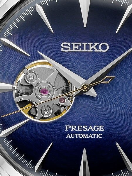 Seiko Presage Blue Automatic Dress Watch with Open Heart #SSA405