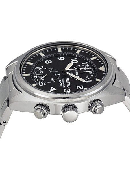Seiko Quartz Chronograph Watch with 42mm Stainless Steel Case