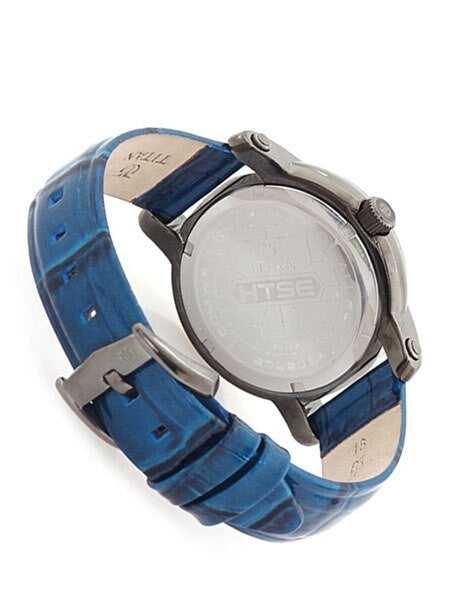 Titan HTSE Ladies Solar Powered Quartz Watch with Blue Hour Markers and a Leather Strap #2526QL02