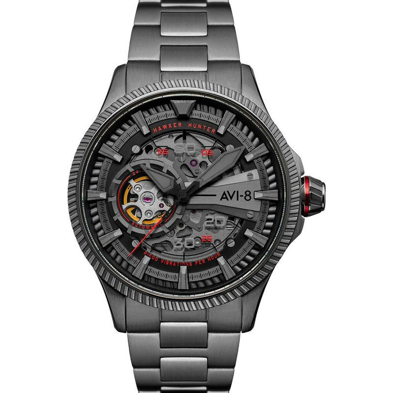 AVI-8 Hawkeye Hunter Black Arrows, Automatic Pilot Watch, AR Sapphire Crystal #AV-4078-33