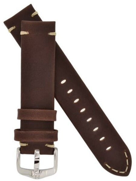 Scratch and Dent - Hirsch Ranger Brown Barrel-Dyed Leather Watch Strap #054020-10