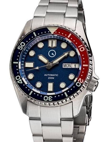 Islander 38mm Automatic Dive Watch with Solid-Link Bracelet, AR Sapphire Crystal, and Luminous Sapphire Bezel Insert #ISL-49