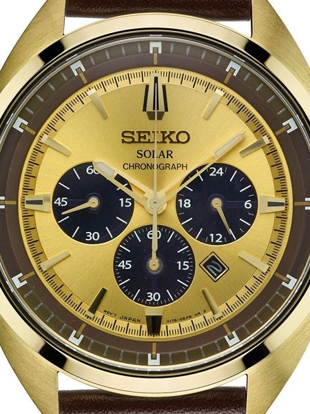 Seiko Recraft Solar Quartz Chronograph with Stop-Watch and 24-hour Sub-Dial  #SSC570