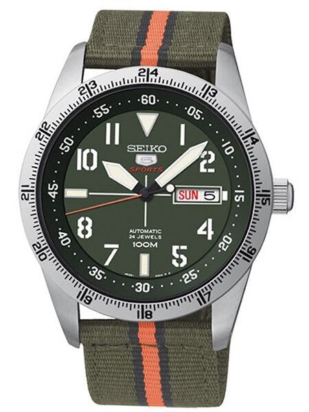 Seiko 5 Sports 24-Jewel, Automatic Field Watch with 24-Hour Bezel #SRP515K1