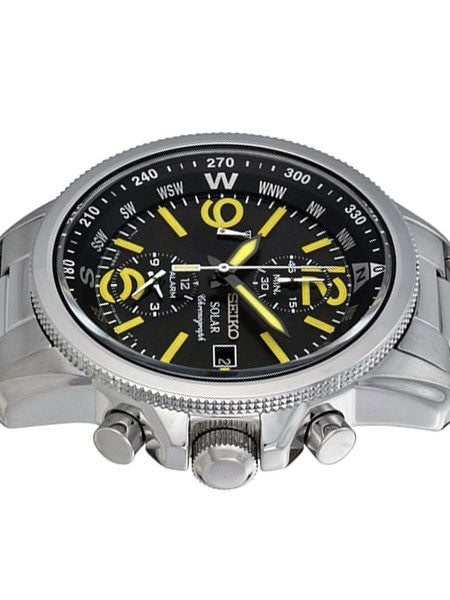 Seiko Prospex Solar Quartz Chronograph with Stop-Watch and Alarm Sub-Dial  #SSC093