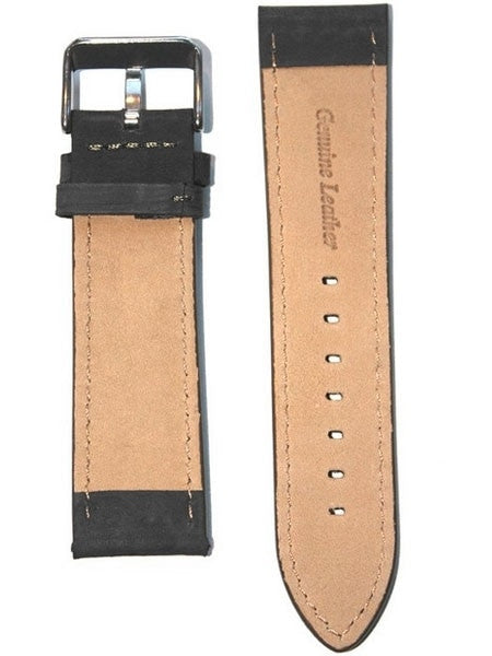 Panerai-Style Black Suede Leather Strap with Matching Stitching #EBV-03830