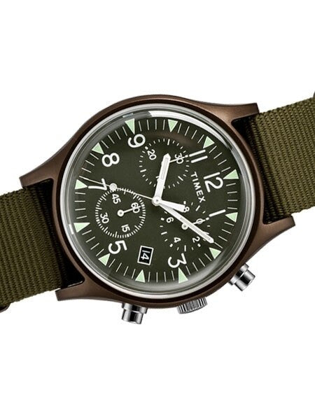 Timex 40mm MK1 Quartz Chronograph with Green Dial and INDIGLO Night-Light #TW2R67800VQ