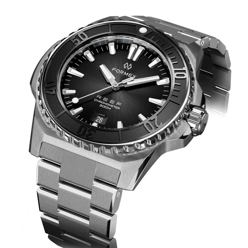 Formex REEF Swiss Automatic Chronometer Dive Watch with Sunburst Black Dial #2200-1-6322-100