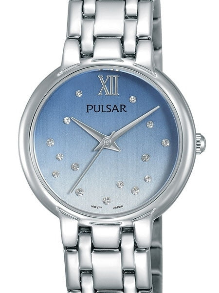 Pulsar Ladies Crystal Stars Night Out Watch with Gradient Blue Dial #PH8301