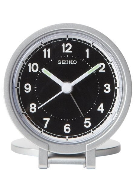 Seiko Travel Alarm Clock with Snooze, Dial Light and Fold-Out Stand #QHT011ALH