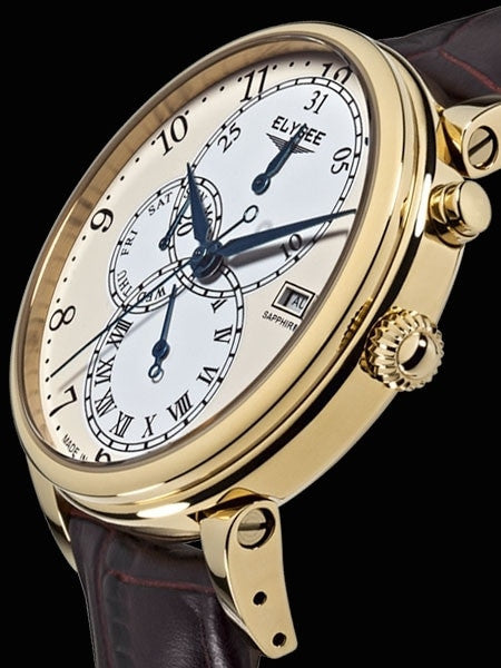 Elysee 42mm Daidalos Quartz Dress Watch with Calendar and 24-Hr Sub-Dial #80515