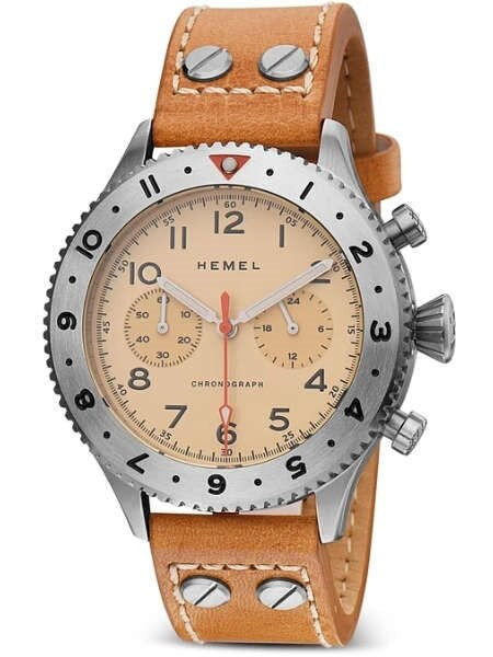 HEMEL 24 Meca-Quartz Chronograph Watch with GMT Bezel and Sapphire Crystal #HF4IV