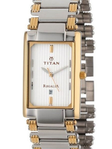 Titan Two-tone Dress Watch with Precision Quartz Movement and Matching Bracelet #1234BM01